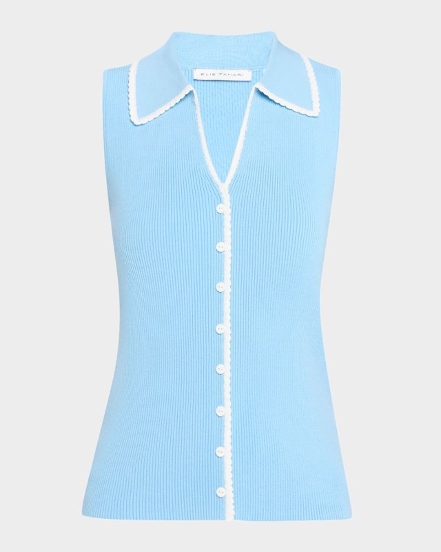 The Shiloh Lace-Trim Rib Knit Top